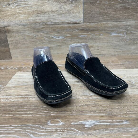 Banana Republic Black Suede Driving Moc Toe Loafers Men's Size 6 - Picture 6 of 6